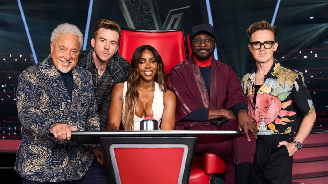 The Voice UK coaches - Sir Tom Jones, Danny and Tom from McFly, Kelly Rowland and will.i.am